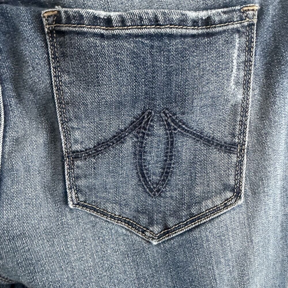 lily skinny straight distressed medium wash jeans whiskered faded 29 by level 99 - Picture 9 of 12